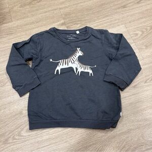 MORI Navy Kids Sweatshirt with Zebra Graphic